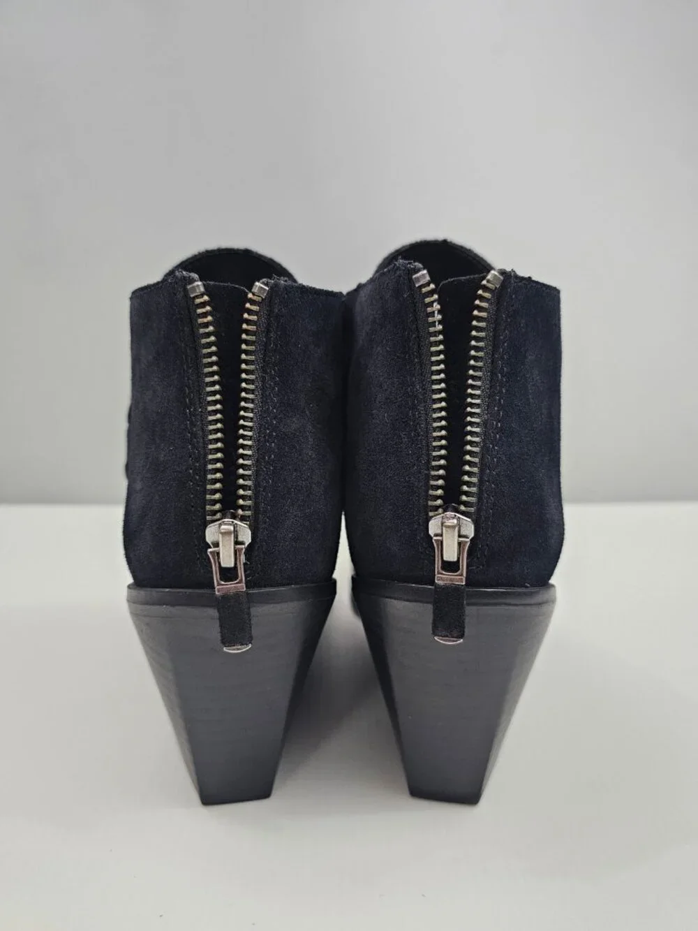 Eileen Fisher Trail Black Suede Ankle Boot Block Heel Fall Western Womens 9